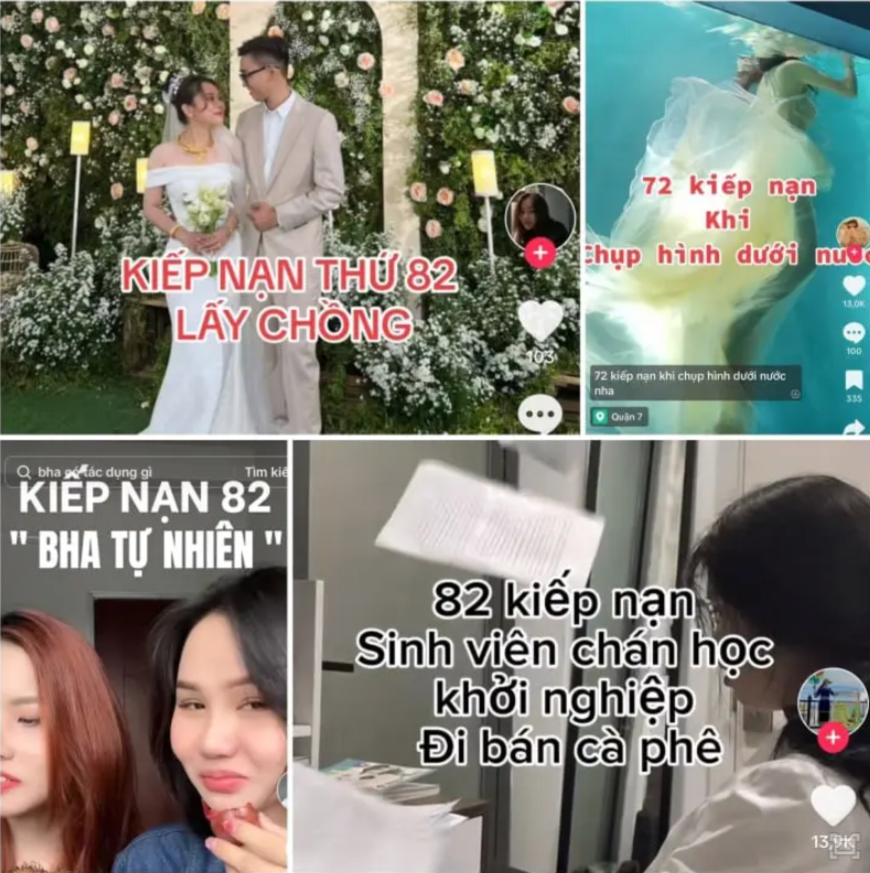 Trên mạng xã hội rất nhiều video đăn tải với nội dung 'kiếp nạn thứ 82 khi...' thu hút sự quan tâm của cư dân mạng