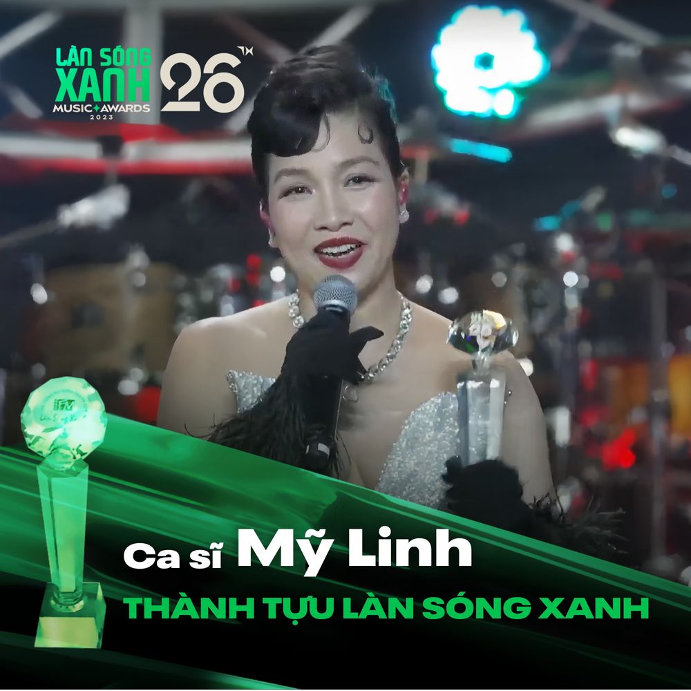 Mở đầu đêm trao giải, BTC trao Giải thưởng Thành tựu Làn Sóng Xanh cho nữ ca sĩ Mỹ Linh như đã thông báo trước đó.
