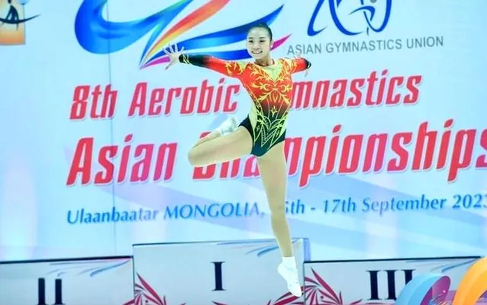 Trần Hà Vi thi đấu tại Giải vô địch Aerobic châu Á 2023