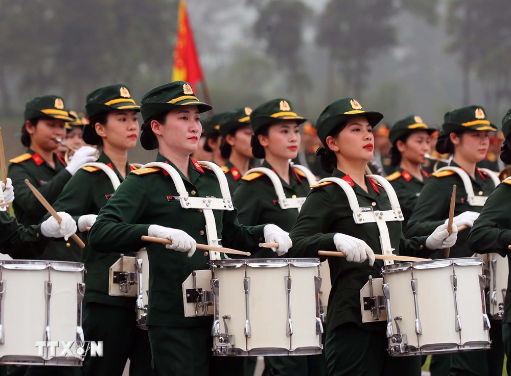 Kiểm tra hợp luyện diễu binh, diễu hành kỷ niệm 70 năm Chiến thắng Điện  Biên Phủ
