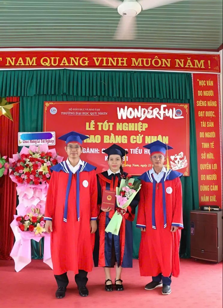 Cô Ngụy Như Hoa tốt nghiệp ngành sư phạm tại Đại học Quy Nhơn