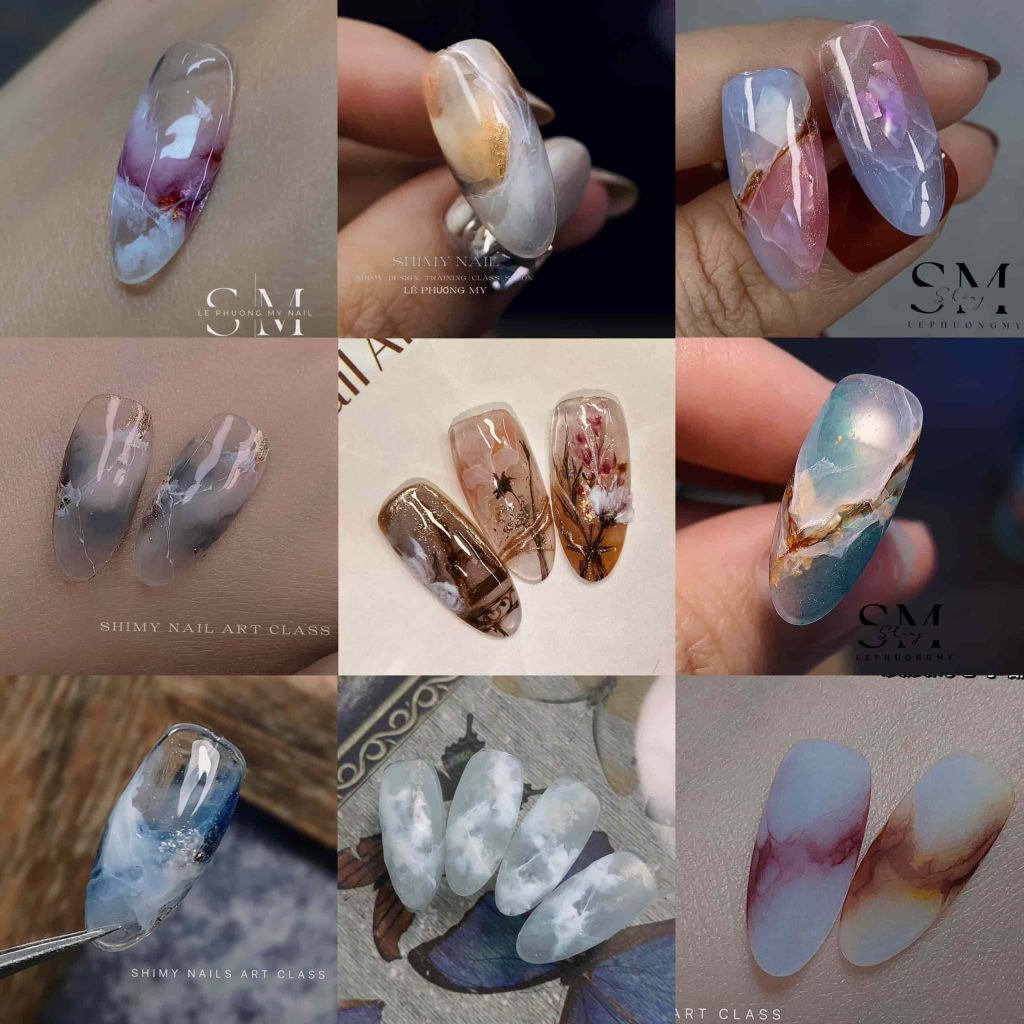 Những mẫu nail tinh tế và sang trọng được founder Lê Phương My tỉ mỉ thực hiện 