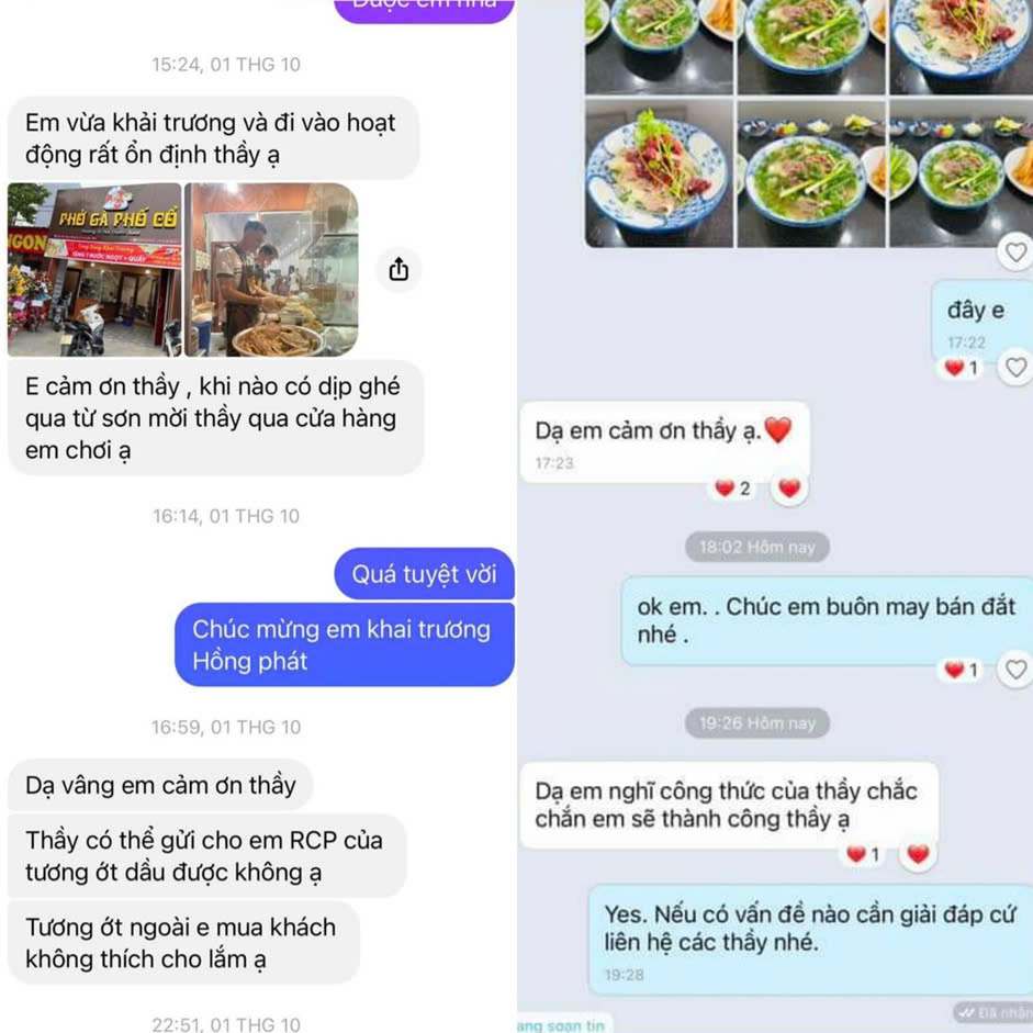 Feedback của học viên được đào tạo tại trung tâm đào tạo ẩm thực L.Q.T Kitchen