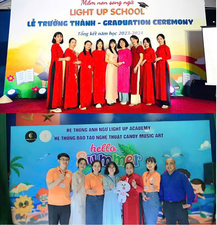 Đội ngũ giáo viên nhiệt huyết của trường Mầm non song ngữ Light Up School và Trung tâm Anh ngữ Light Up Academy, thuộc hệ thống giáo dục Light Up