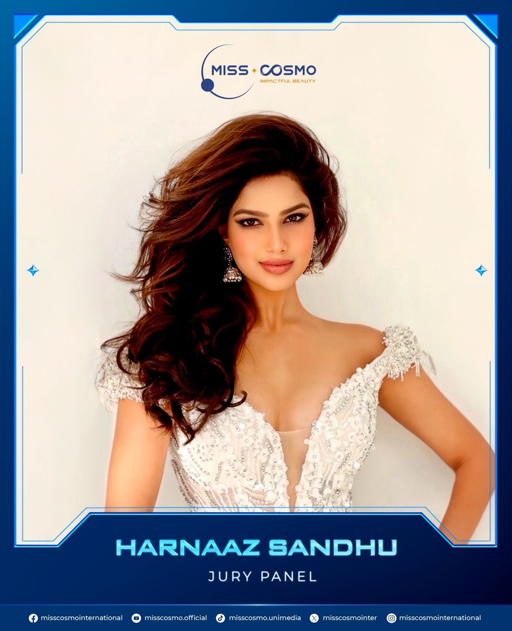  
Harnaaz Sandhu - Miss Universe 2021 chính thức trở thành giám khảo Miss Cosmo.