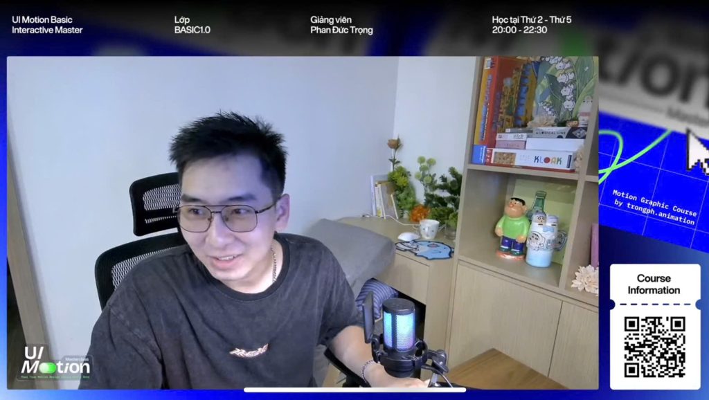 Motion Designer Phan Đức Trọng đang là Motion Designer tại Everfit, đồng thời đảm nhiệm vai trò giảng viên khóa UI Motion Masterclass