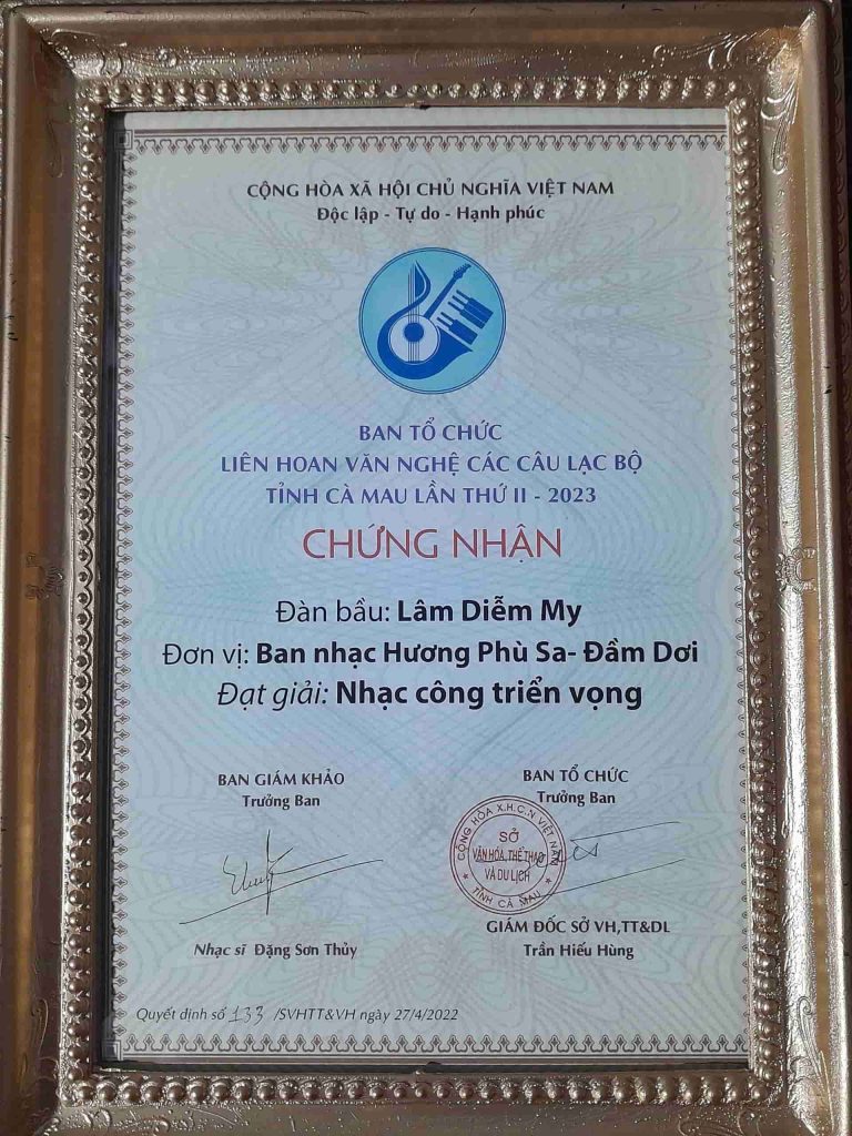 Tài năng Lâm Diễm My xuất sắc đạt giải Nhạc công triển vọng