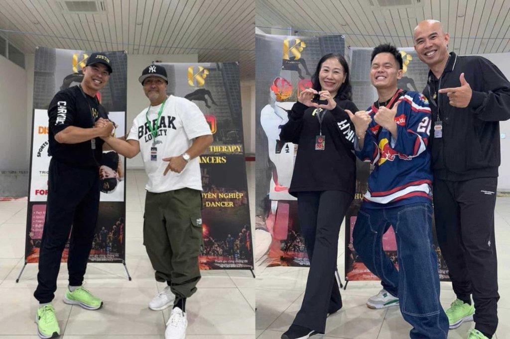 Ken Swift và MT Pop - những vũ công hàng đầu sau buổi phục hồi cùng Master Trainer Justin Nguyễn tại giải đấu lớn