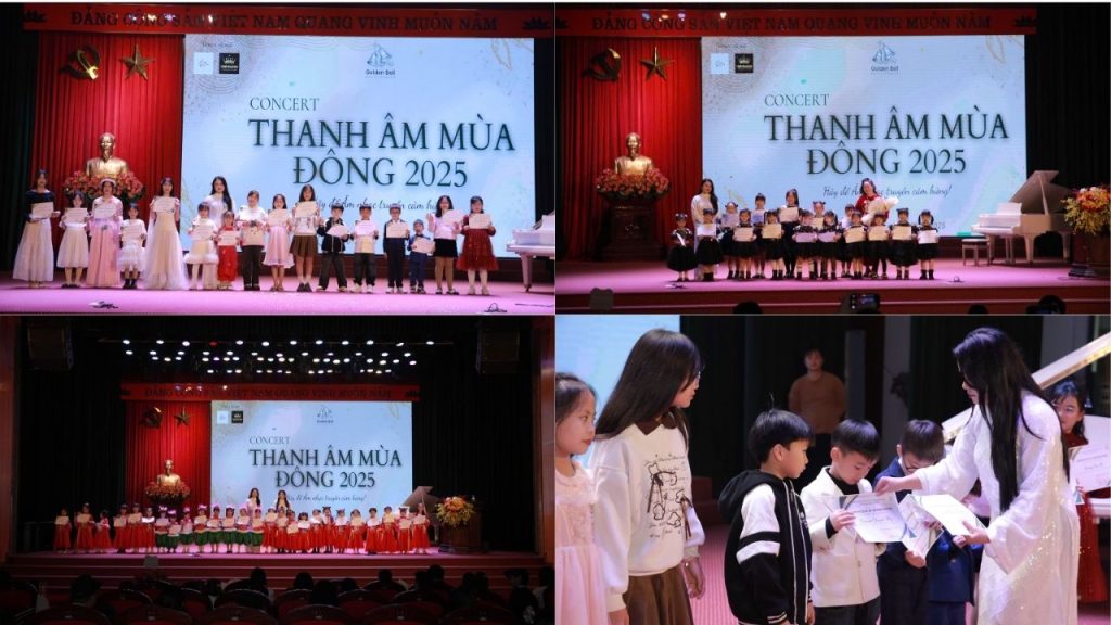 Khoảnh khắc trao giải, ghi nhận nỗ lực của học viên Golden Bell Music (Ảnh: Jason Timble)